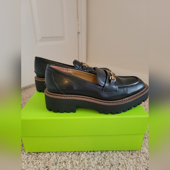 NWT New In Box Sam Edelman Women's Size 7.5 Laurs Platform Lug Sole Black Loafer - Picture 3 of 9